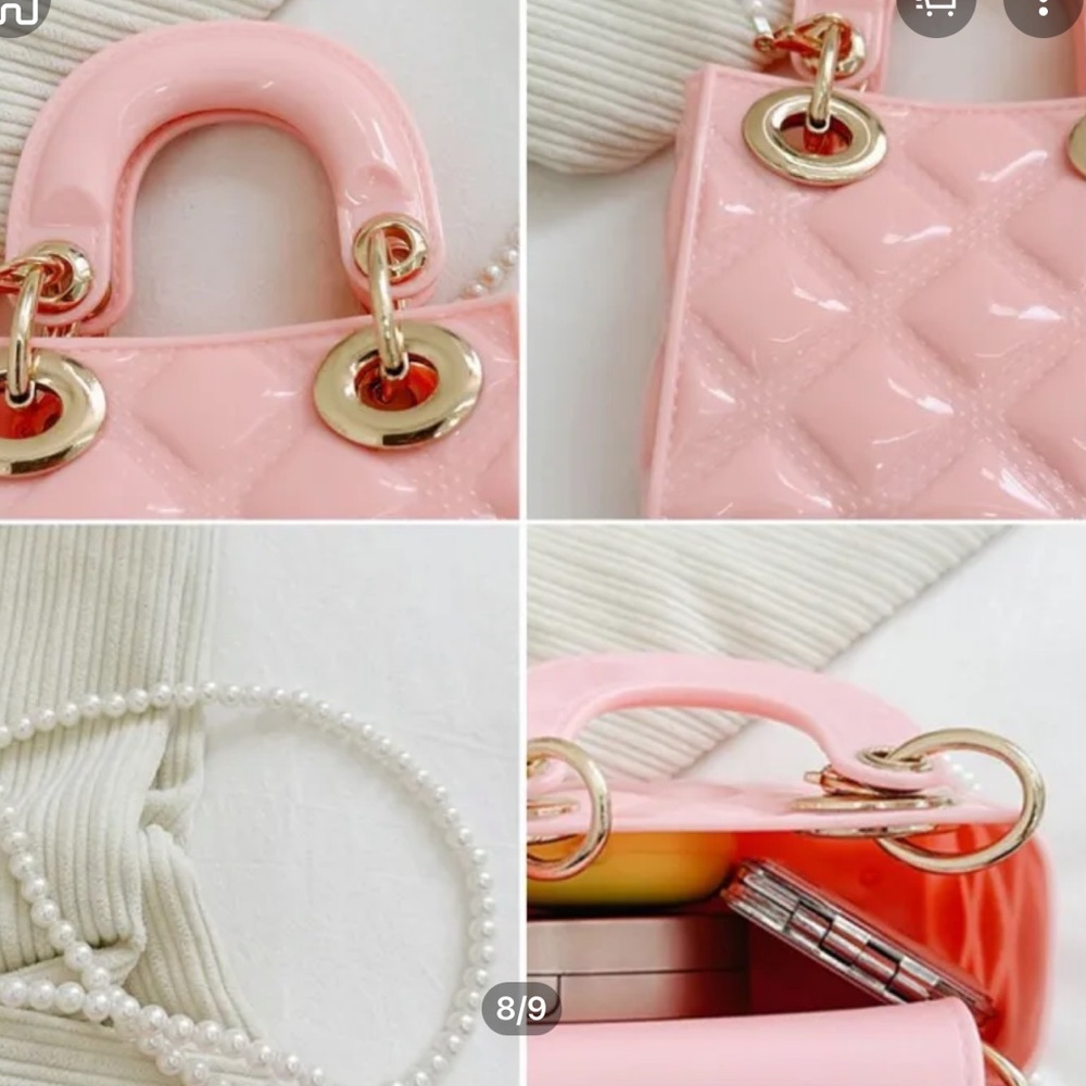 Pearl Strap Mini Jelly Pink Bag - Picture 3 of 3